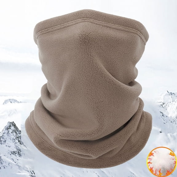 Duoif Neck Gaiter, Autumn and Winter Fleece Elastic Warm Neck Cover Outdoor Cold Proof Women's Cover Head and Neck Cover Extended Lightweight for Motorcycle Snowboard Neck Warmer Coffee