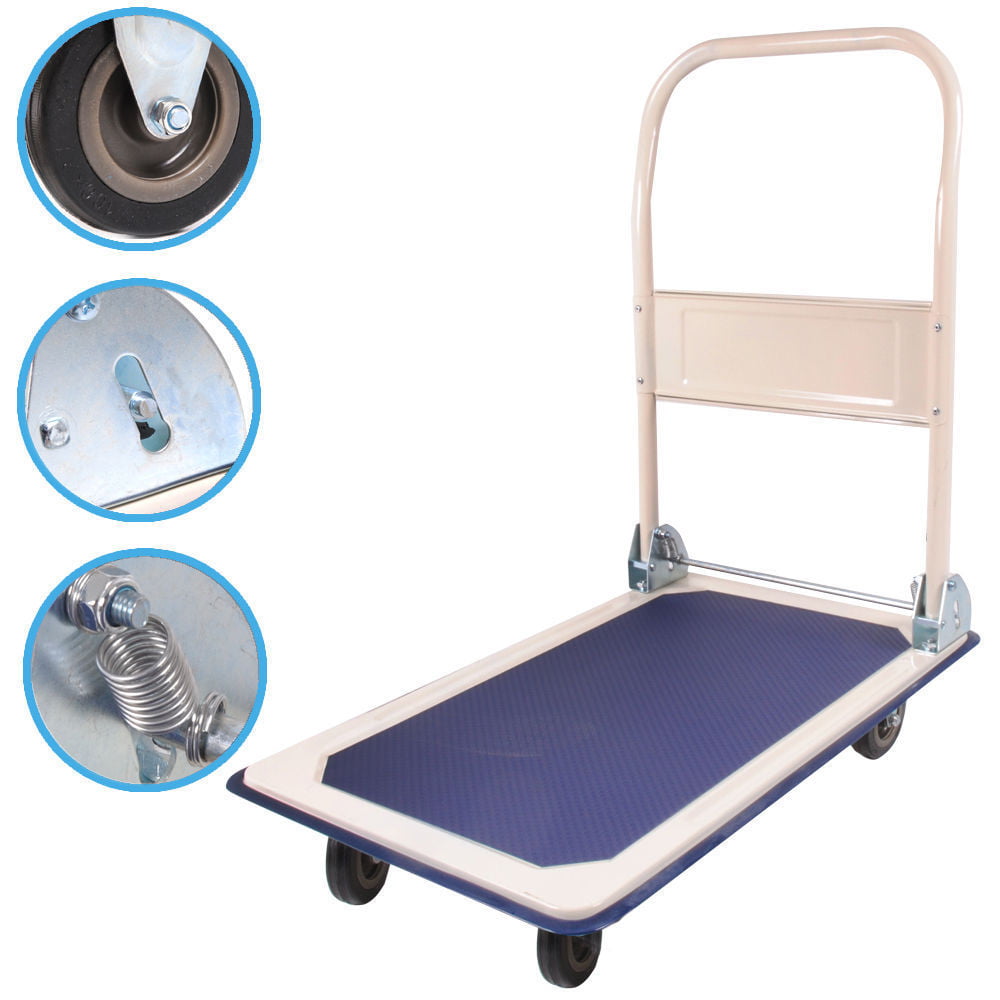 Thickened Plate Flatform Folding Dolly Foldable Warehouse Moving Push Hand Truck New 660lbs Capacity Platform Cart