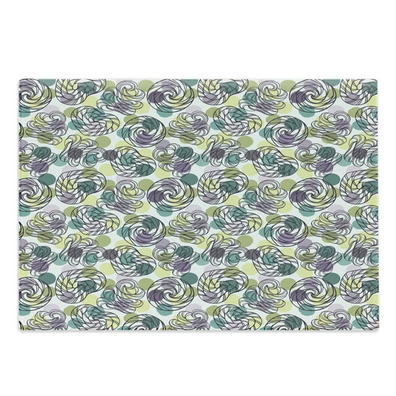 Abstract Cutting Board, Outline Lollipop Candy Spiral Sweets on Pastel Color Polka Dot Background, Decorative Tempered Glass Cutting and Serving Board, Large Size, Multicolor, by Ambesonne