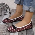 thumbnail image 6 of oqasdz Women's Casual Shoes Satin Slip On Ballet Shoes with Polka Dot Print and Bow Design Comfortable Fashion Loafers for Daily Wear Summer Outdoor, 6 of 7