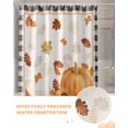 thumbnail image 6 of Fall Thanksgiving Shower Curtain Set ，Waterproof Fabric Shower Curtains Pumpkin Maple Leaf Black Trellis Shower Curtains for Bathroom,Bathroom Decor 72"x72", 6 of 7