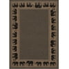 Couristan Elephant Area Rug, Cocoa/Black ,Runner, 2'3" x 7'10"