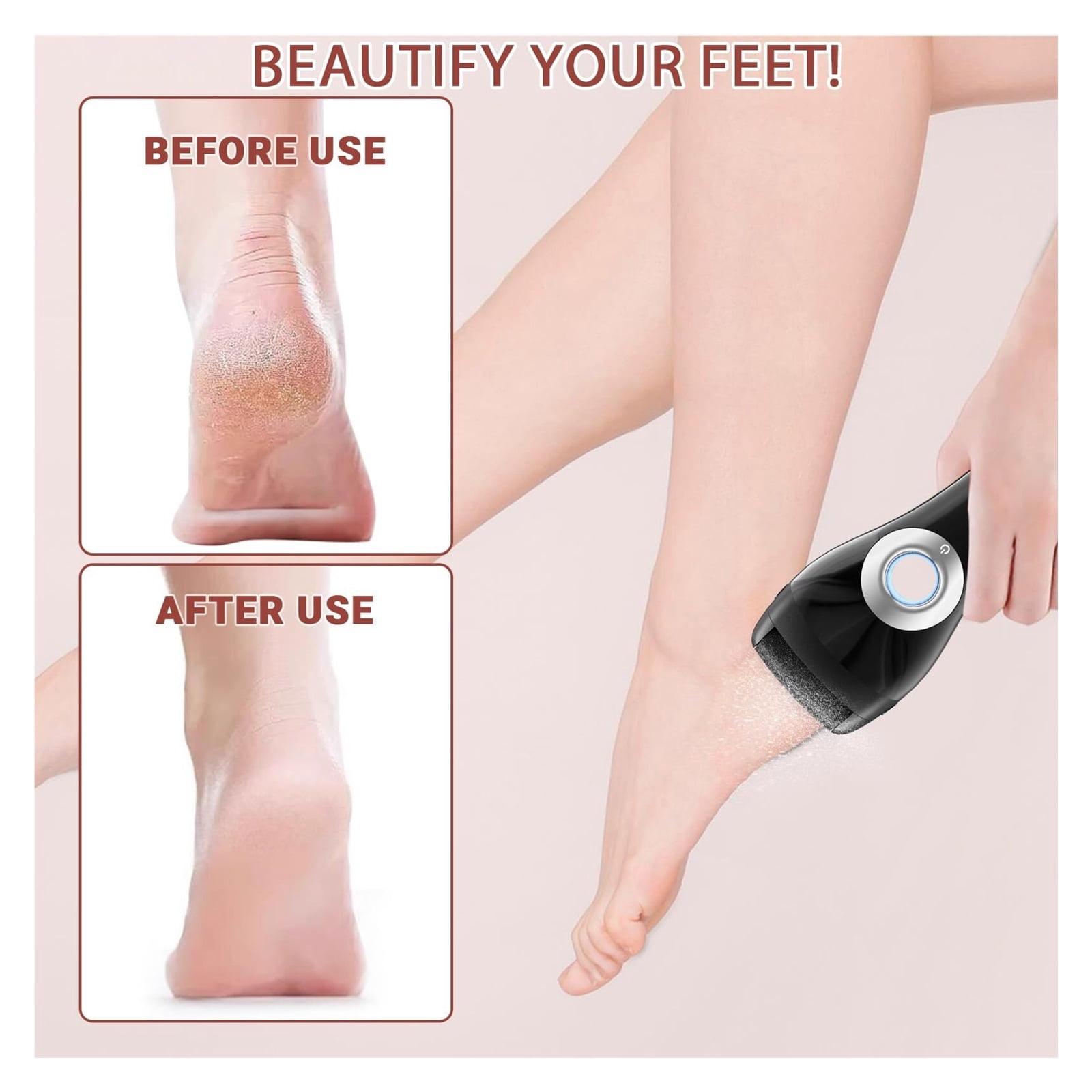 Upgraded Rechargeable Foot Callus Remover, Professional Electric Foot File, 10 in 1 Pedicure Tools Foot Care Kit Pedi Feet Care for Dead, Hard Cracked Dry Skin Ideal Gift (Black)