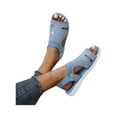 thumbnail image 3 of Willtoo Womens Open Toe Platform Sandals Mesh Hollow Non Slip Elastic Ankle Strappy Comfortable Cushion Wedge Beach Orthopedic Sandals, 3 of 5