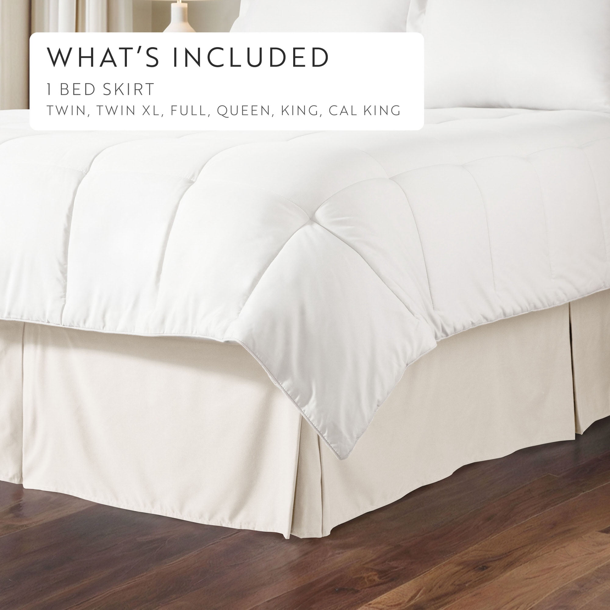 Noble Linens Ivory Pleated Dust Ruffle Bed Skirt, Full
