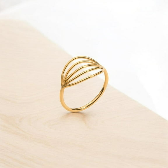 SS DESIGNS Unique Eye Shape Sterling Silver Ring β Handmade Wire Wrapped Minimalist Statement Jewelry for Women