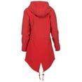 thumbnail image 4 of Baberdicy Imperméable Long pour Femmes Grande Taille, Manteau Coupe-Vent Randonnée Veste, Trench Imperméable Grande Taille, Long Manteau de Pluie, Pardessus Coupe-Vent Rouge 5TG, 4 of 5