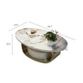 thumbnail image 7 of ENSHUI 55" Modern Oval Coffee Table with Abstract Gold Metal Base and Sintered Stone Top, Gold, 7 of 7