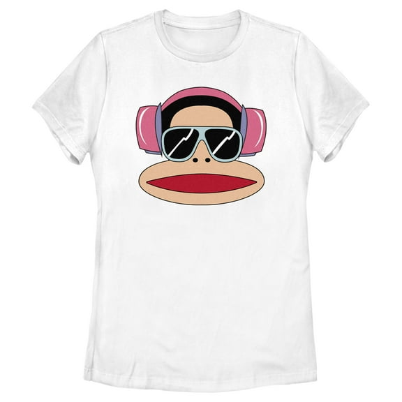 Women's Paul Frank Julius Cool Headphones Graphic Tee White Large