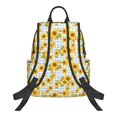 thumbnail image 2 of Naloa Blue White Plaid Sunflower Print Lightweight DayBackpack Suitable for school, work, shopping, travel, etc., 2 of 5