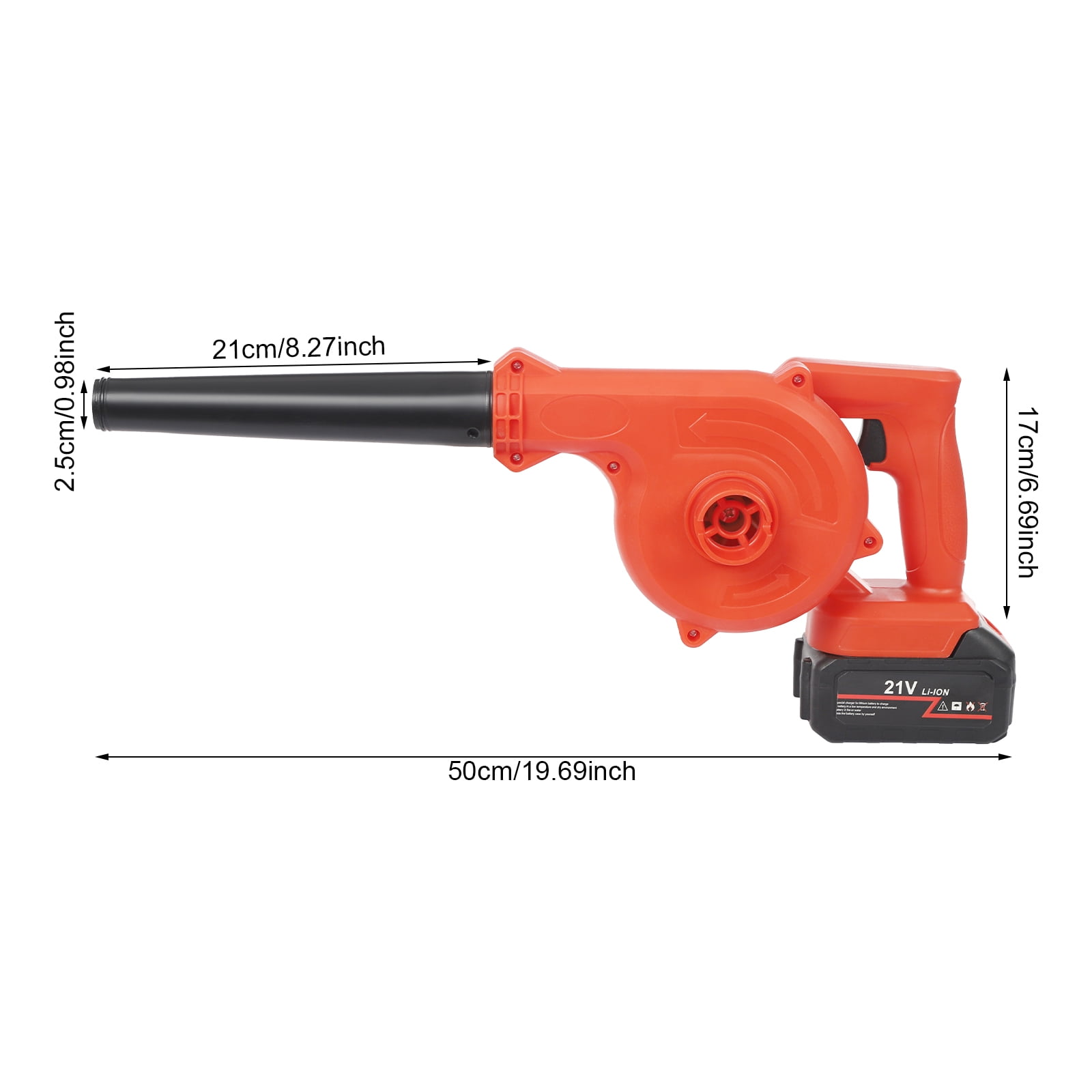 Wildnix Cordless Electric Leaf Blower with 800W Power, Rechargeable 21V Lithium Battery, Dual Function for Blowing and Suction, Efficient and Portable