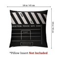 thumbnail image 4 of BANET  Throw Pillow Covers Black White Old Film Movie Action Clapperboard Decorative,Square Cushion Case for Home Sofa Couch Set of 2 24x24in, 4 of 7