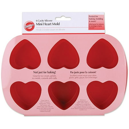 Wilton 6-Cavity Mini Silicone Mold, Heart 2105-4824 - Walmart.com