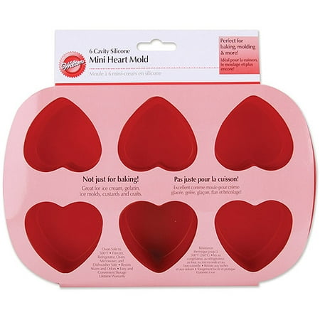 Wilton 6-Cavity Mini Silicone Mold, Heart 2105-4824