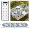 Blue Sea Turtle Coastal Table Runner Linen Burlap Table Runner 72 ...