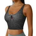thumbnail image 2 of Fotbe Black Spider On Web Pattern Womens' Sports Bra Longline Wirefree Padded with Medium Support Sports Moisture-Wicking Workou Vest,Tank Top-XX-Large, 2 of 7