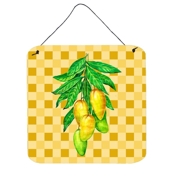 Carolines Treasures BB7232DS66 Mangos on Branch on Basketweave Wall or Door Hanging Prints 6x6 multicolor