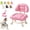 Pink, variant on Zlinib Rolling Low Stool with Backrest,Padded Seat Silent Casters,360° Swivel Silent Glide Chair,Small Soft Rolling Backrest Chair with Wheel for Home