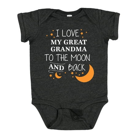 

Inktastic I Love My Great Grandma to the Moon and Back Gift Baby Boy or Baby Girl Bodysuit
