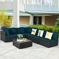 thumbnail image 4 of Costway7PCS Patio Rattan Sofa Set Sectional Conversation Furniture Set Garden Outdoor Peacock Blue, 4 of 10