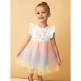 thumbnail image 2 of Emy Dola 2-7T Little Girls Ruffle Sleeve Tutu Dress Cat Print Fluffy Tiered Tulle Dress for Wedding Birthday Party, 2 of 9