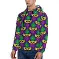 thumbnail image 3 of Haiem Mardi Gras Carnival3 Patterned Men's Hoodie with Kangaroo Pocket - Ideal Pullover Sweatshirt for Daily Wear, Travel, and Home-Small, 3 of 7