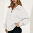 thumbnail image 5 of jtjvou Womens Sweatshirts Half Zip Cropped Pullover Fleece Quarter Zipper Hoodies 2025 Fall Fashion Outfits Clothes White L, 5 of 5