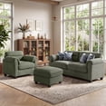 thumbnail image 3 of Bonzy Home Sectional Sofa Living Room Furniture Sets Small Sofa Sets for Small Spaces Green, 3 of 10
