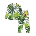 thumbnail image 1 of Fotbe Watercolor Green Tropical Conjunto de Pijama de Manga Larga para Mujer con Estampado, Ropa de Dormir de 2 Piezas, Conjunto de Casa Suave y Cómodo con Bolsillos-Large, 1 of 7