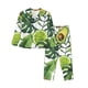 thumbnail image 1 of Fotbe Watercolor Green Tropical Conjunto de Pijama de Manga Larga para Mujer con Estampado, Ropa de Dormir de 2 Piezas, Conjunto de Casa Suave y Cómodo con Bolsillos-Small, 1 of 7