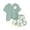 Green, variant on Asxite Girls Summer Outfits Casual Print Short Sleeve Round Neck Tee Shorts Set 2 Piece 3-15 Y