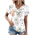 thumbnail image 1 of Hauts pour Femmes,Shorts pour Femmes,Haut à Col en V pour Femmes à la Mode et Décontracté à Manches Courtes pour le Printemps/été,Hauts à Manches 3/4 pour Femmes,Hauts Décontractés pour Femmes, 1 of 4