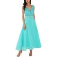 thumbnail image 3 of INSPIRE CHIC Women's Lace V Neck Sleeveless Cocktail Wedding Guest Gown Dresses M Light Green, 3 of 7