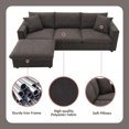 thumbnail image 3 of [VIDEO provided] [New] 100.4*64.6" Modern Sectional Sofa,L-shaped Couch Set with 2 Free pillows,4-seat Polyester Fabric Couch Set with Convertible Ottoman for Living Room, Apartment, Office,4 Colors, 3 of 9
