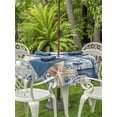 thumbnail image 3 of Outdoor Tablecloths with Umbrella Hole & Zipper, Blue Starfish Coastal Round Tablecloth 54 Inch, Eucalyptus Summer Nautical Shell Waterproof Table Cloth, Patio/Pool/Picnic Table Covers, 3 of 8