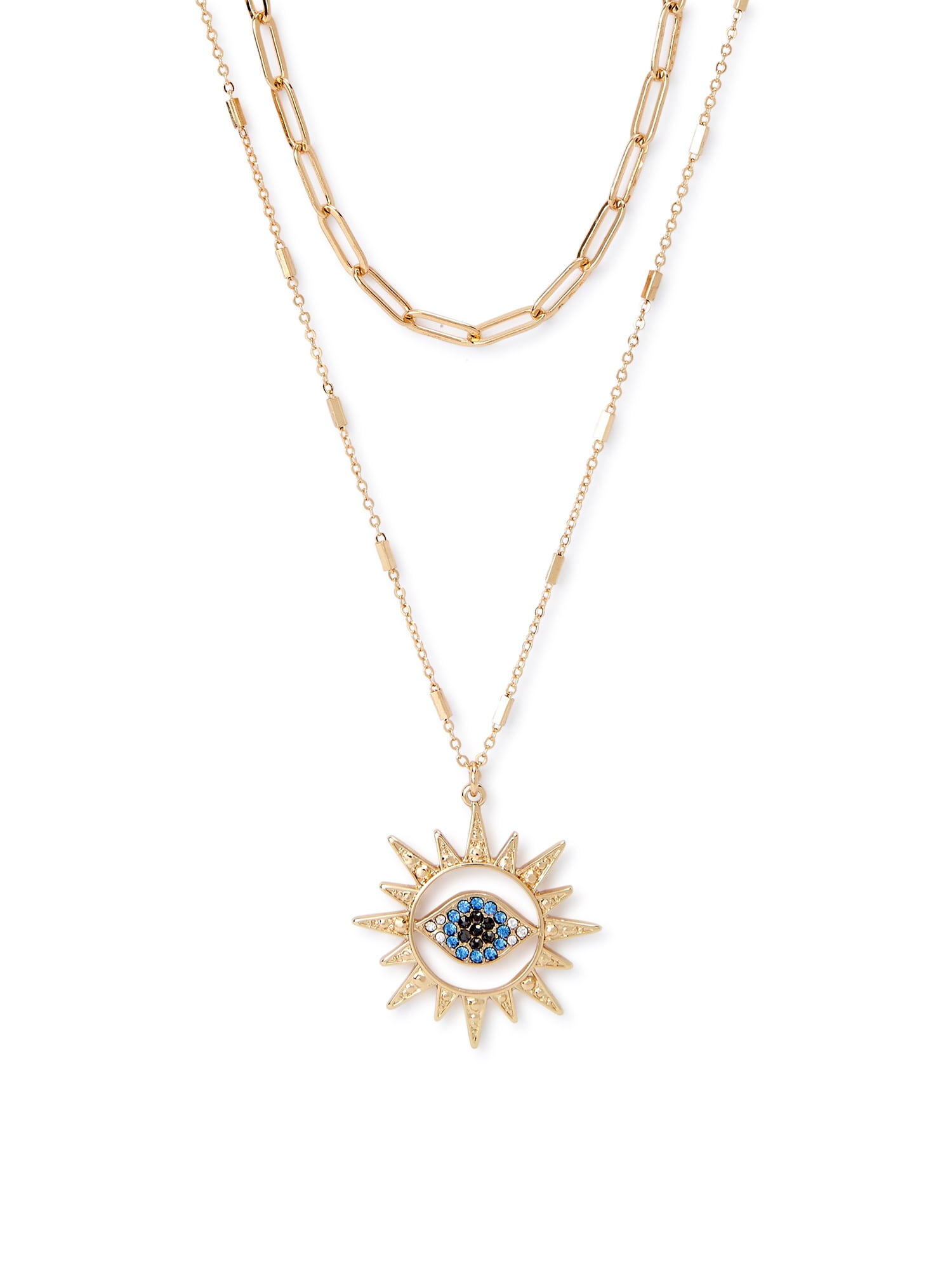 Sofia Jewelry by Sofia Vergara Women's Gold-Tone Multi Stone Evil Eye Pendatnt Necklace