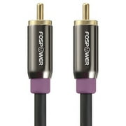 Subwoofer Cable (6 Feet), FosPower RCA to RCA Audio Stereo Cable, Male to Male - Dual Shielded Cord | 24K Gold Plated Connector | Corrosion Resistant | Clean Sounding Signal