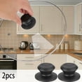 thumbnail image 4 of MYG 2x Black Pot Lid Knob Replacement Handle Handgrip Cookware Kitchen Pan Holding, 4 of 9