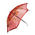 thumbnail image 4 of THY COLLECTIBLES Pack of 2 Mini Lace Umbrella Parasols with Sequins - Delicate Dolls Size Decorative Small Umbrella for Weddings, Baby Showers, Parties and Events - 11.6 inch Diameter Red, 4 of 7