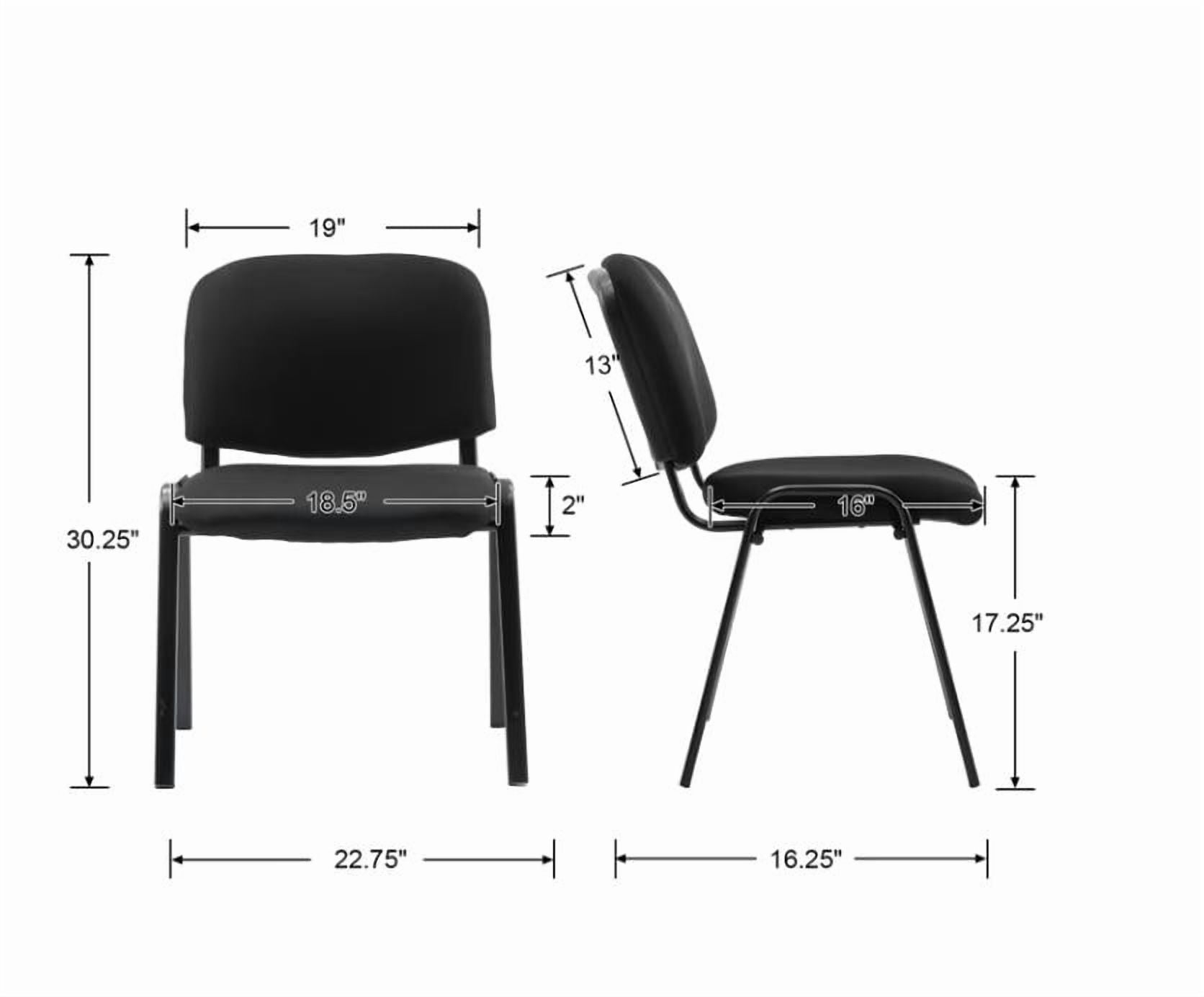 Guyou Black Stackable Conference Room Chairs Set of 5, Armless Mesh Reception Chair, Ergonomic Office Chair with Back, Visitor Chairs for Conference Room Training Room Waiting Room School