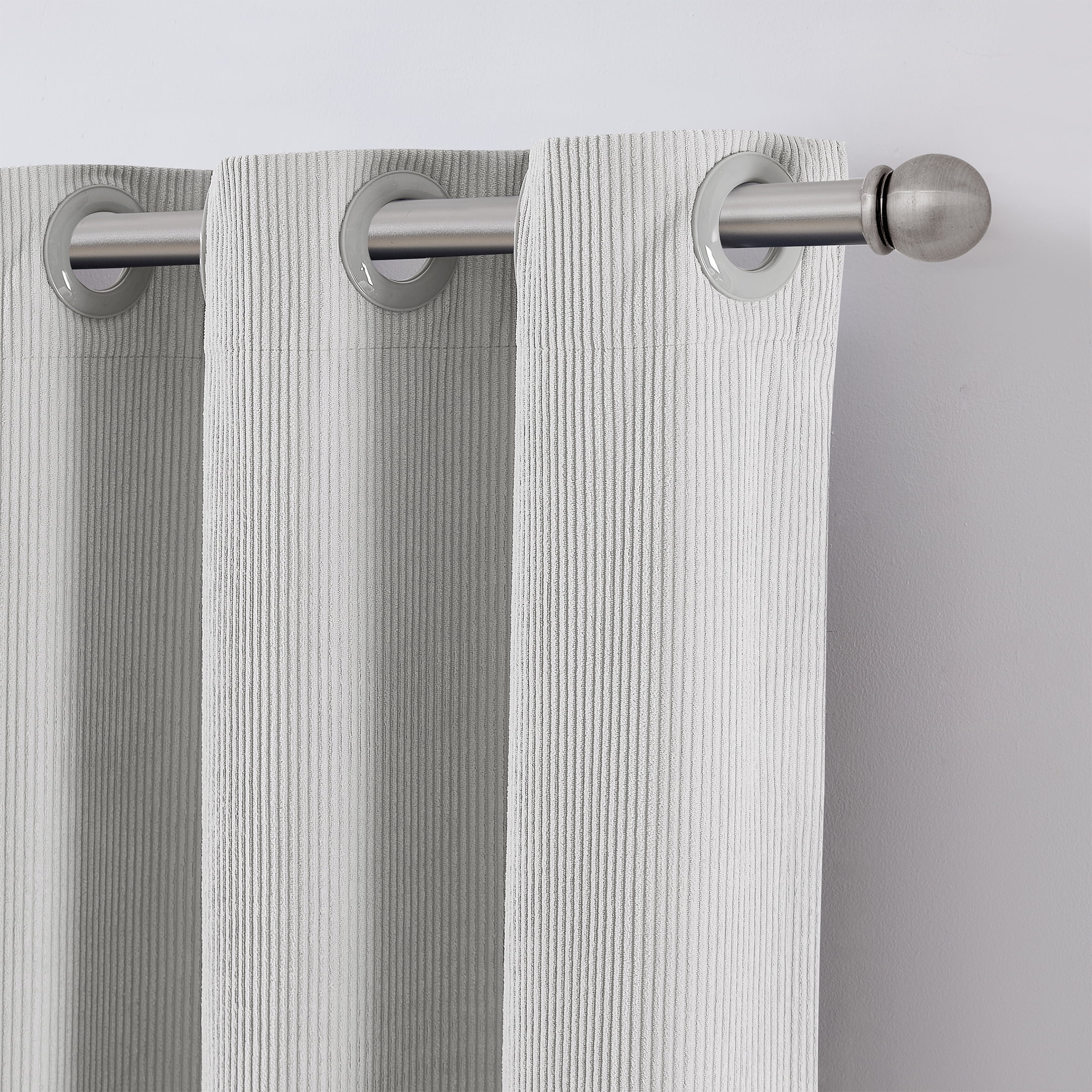 Your Zone Kids' Corduroy Blackout Curtain Panel, 1 Panel, Soft Silver, 38" W x 84" L