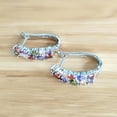 thumbnail image 3 of Ayyufe Women Emerald Multicolor Cubic Zirconia Ear Stud Earrings, 3 of 7