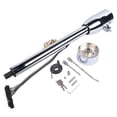 thumbnail image 3 of GELUOXI 28" Tilt Steering Column GM Pickup Chrome Floor Shift w/ Key w/ 9 Bolt Adapter, 3 of 15