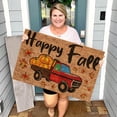 thumbnail image 2 of TIELUTT Thanksgiving Home Autumn Front Door Door Mat Carpet Floor Mat Decoration Fall Throw Blankets Designer Throw Fuzzy Blanket with Pom Poms Creme Throw Blanket 5x7 Rugs for Living Room, 2 of 3