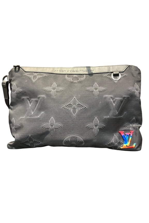 Pre-Owned Louis Vuitton Pochette A4 Reversible Clutch Bag Monogram Nylon Canvas M80142