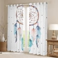 thumbnail image 2 of Castle Fairy Boys Girls Feather Dreamcatcher Curtains Pack of 2 (42x84 Each),Bohemian Boho Theme Curtains Blackout,Stars Print Bedroom Curtains,Luxury Bedroom Decor, 2 of 6