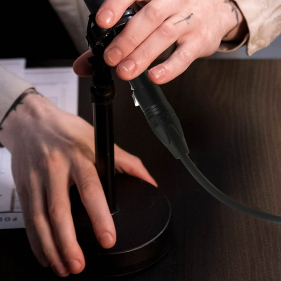 LULULION Mic Connection Cable Audio Cable PVC Black for Studio Use 1Pcs