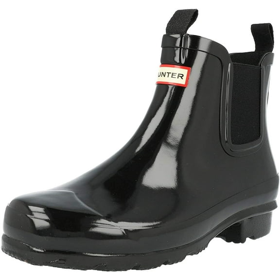 Hunter Girls Original Gloss Chelsea Boots, Black,5 M US