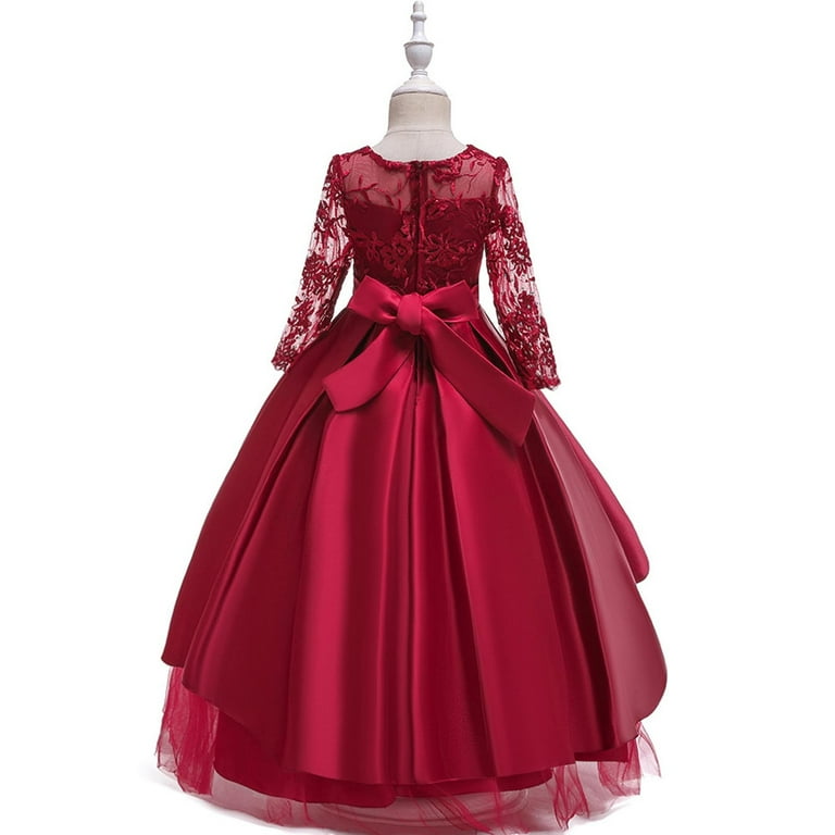 Red Boy Girl Kids Girl Boy Long Sleeve Dresses Homecoming Dresses for Child  Cut Out Hollow Out Bow Tie Medieval Goddess Mesh Fall Winter 12 Years -  Walmart.com
