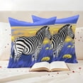 thumbnail image 3 of Blue Grassland Outdoor Waterproof Pillow Covers, Natural Zebra Yellow Woldflowers Hills Decorative Square Throw Pillowcase Sofa Cushion Sham for Patio/Couch/Chair, 24"x24" 2 Pack, 3 of 8